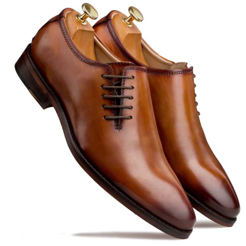 Formal Wholecut Oxfords in Cognac
