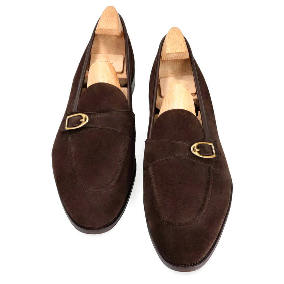Brown Suede Monk Loafer