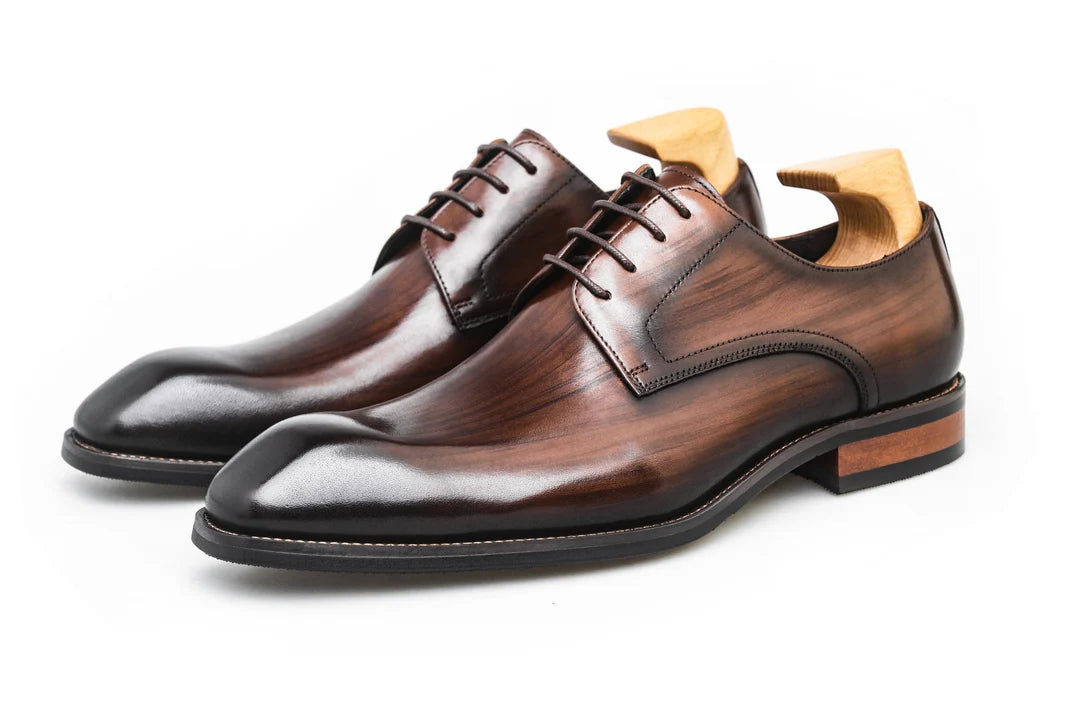 Formal Brown Derby Leather Shoes